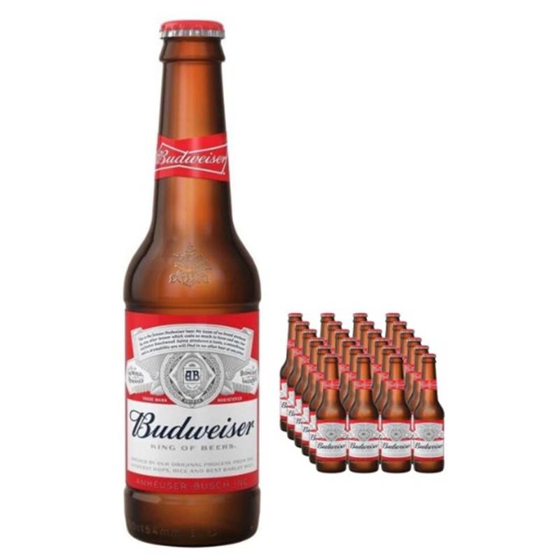 BUDWEISER BOTTLES 4.8% 24 x 330ML