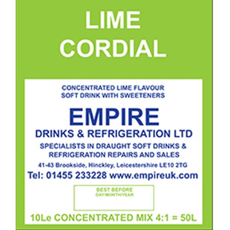 EMPIRE LIME CORDIAL 10LTR BIB