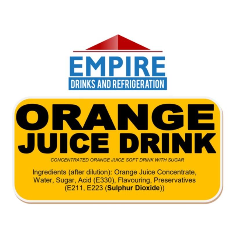 EMPIRE HI-JUICE ORANGE 10LTR BIB