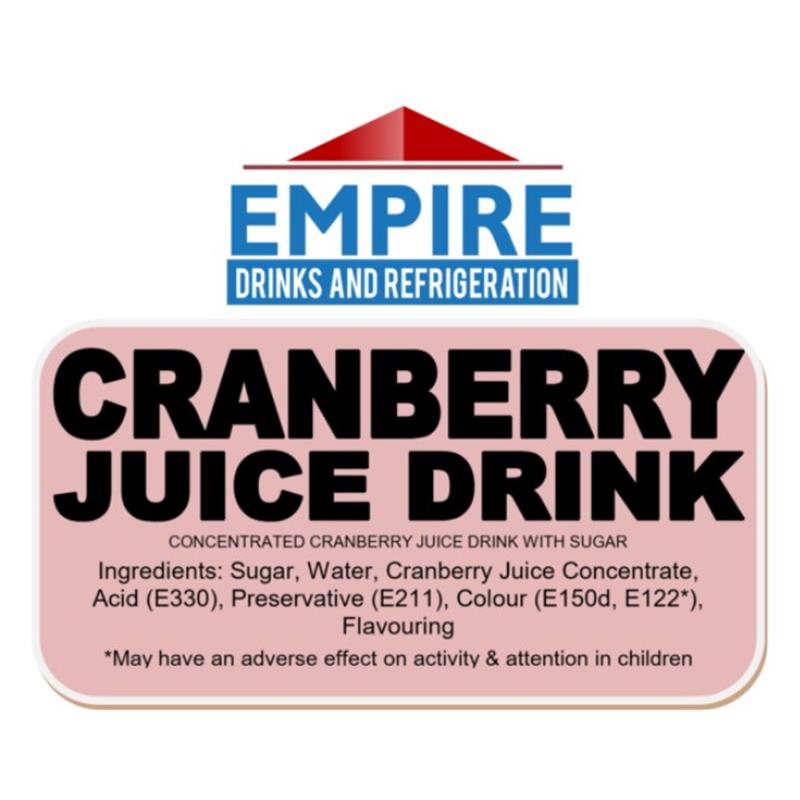 EMPIRE CRANBERRY JUICE 10LTR BIB