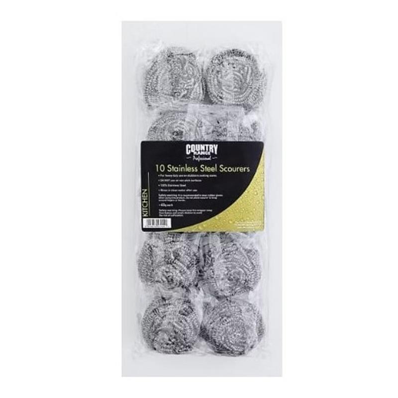 STAINLESS STEEL SCOURERS 10 PK