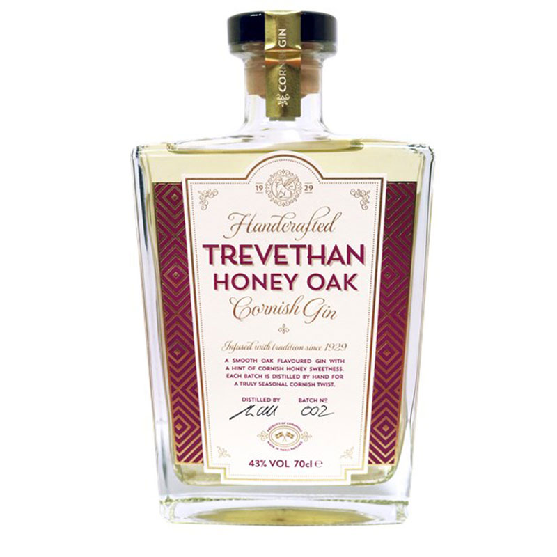 TREVETHAN HONEY OAK CORNISH GIN 43% 70CL
