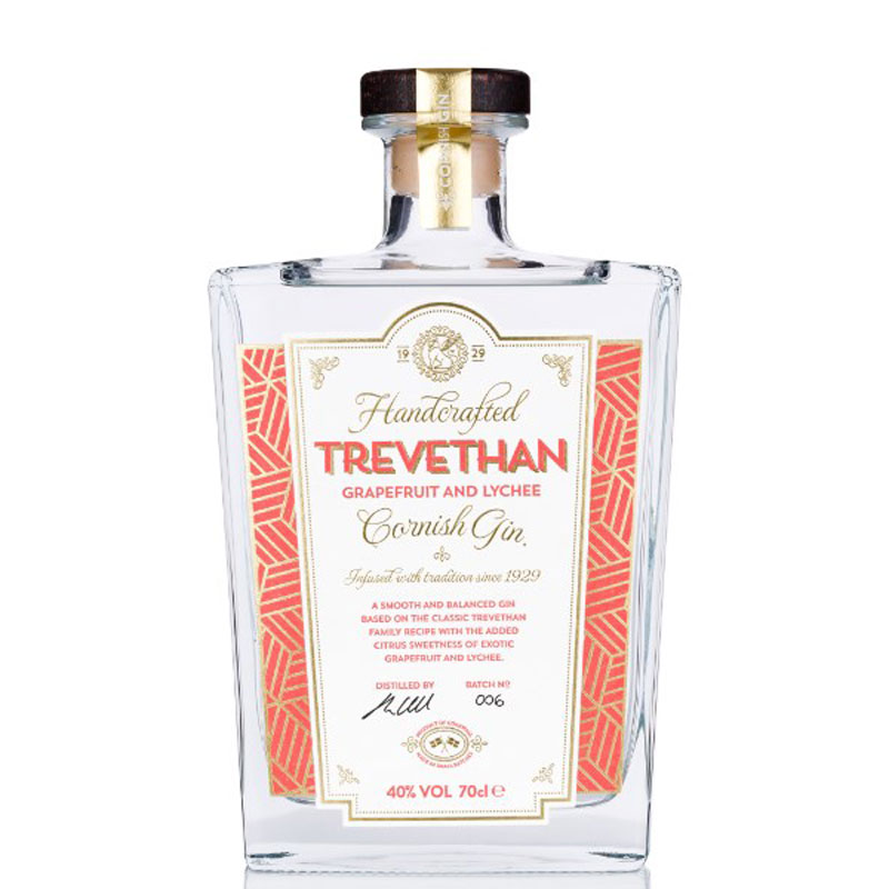 TREVETHAN GRAPEFRUIT & LYCHEE GIN 40% 70CL