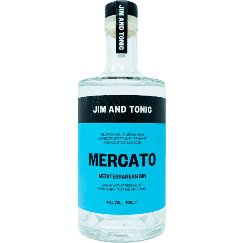 JIM AND TONIC MERCATO MEDITERRANEAN GIN 40% 70CL BOTTLE