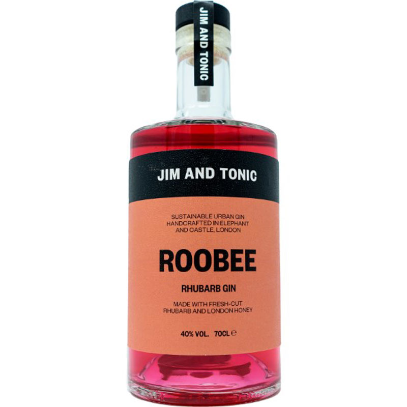 JIM AND TONIC ROOBEE RHUBARB GIN 40% 70CL BOTTLE