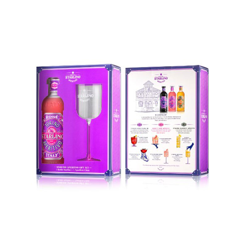 HOTEL STARLINO ROSE APERITIVO 17% 75CL GIFT PACK