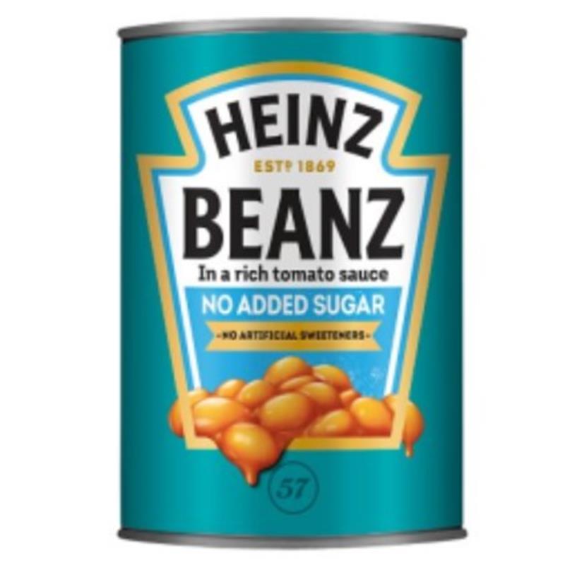 HEINZ BAKED BEANS IN TOM SAUCE 24 x 415G NO ADDED SUGAR