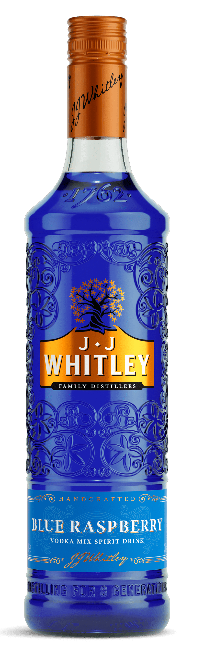 J.J WHITLEY BLUE RASPBERRY VODKA 38% 70CL
