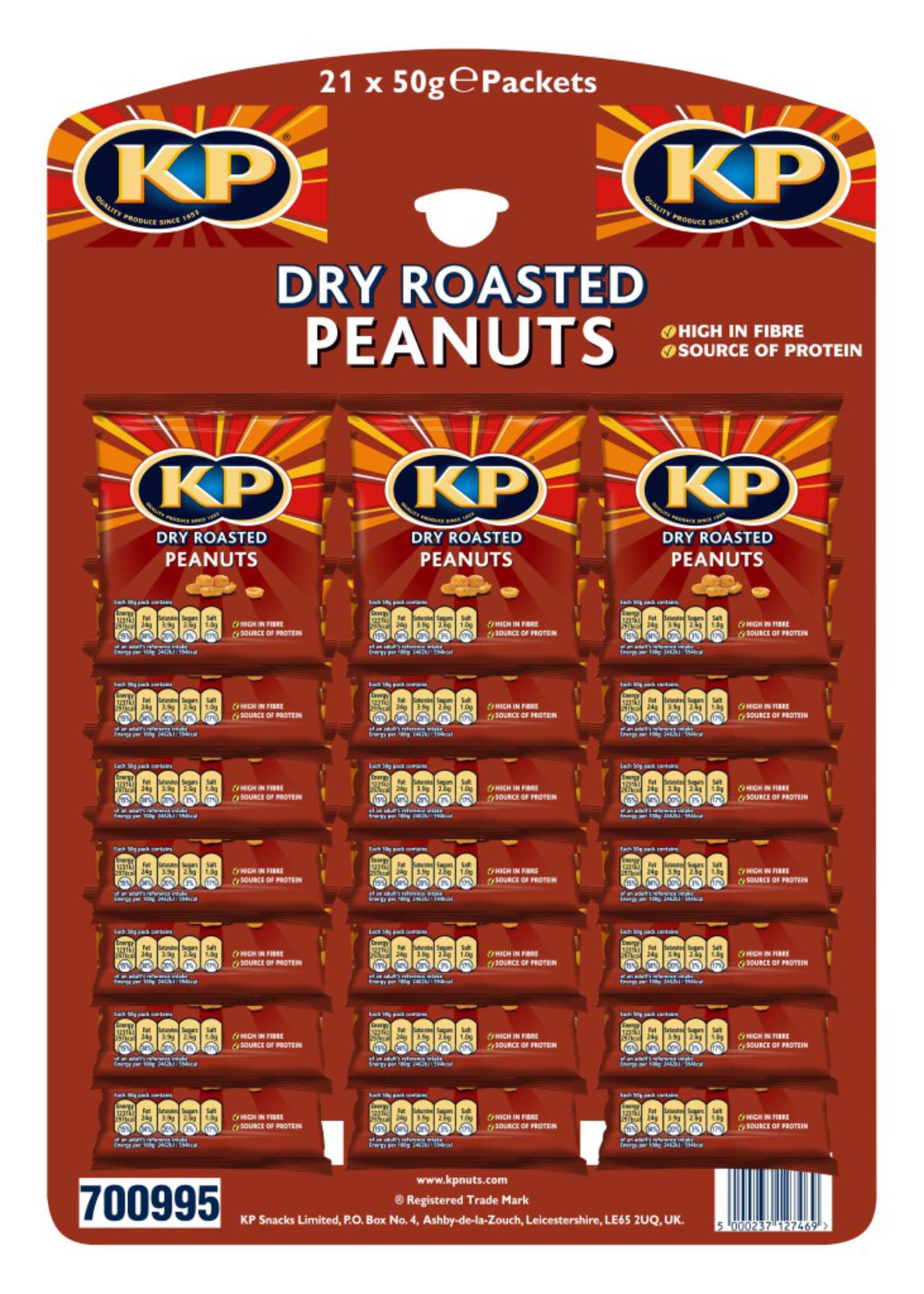 KP NUTS DRY ROASTED CARDS 21 x 50G