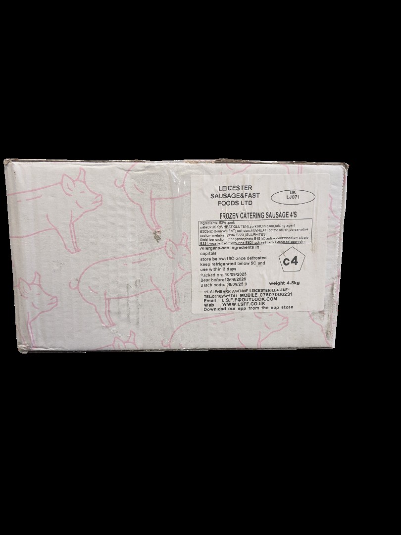 CATERING SAUSAGES JUMBO 4'S 40 x 4OZ