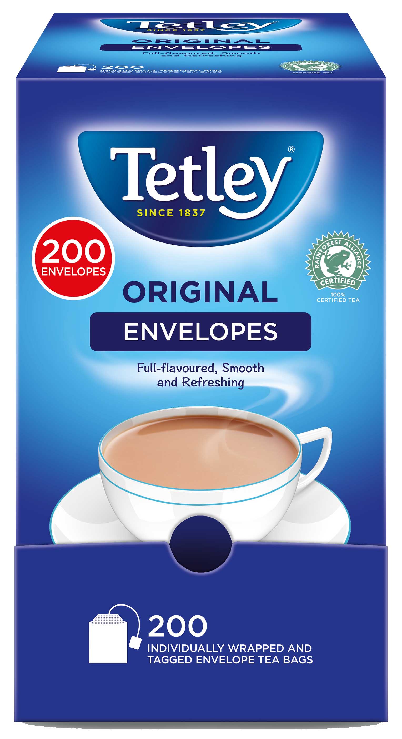 TETLEY ENVELOPES TEA BAGS 1 x 200 PK STRING & TAG