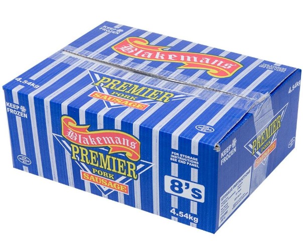 BLAKEMANS PREMIER PORK SAUSAGES 8s 4.54KG