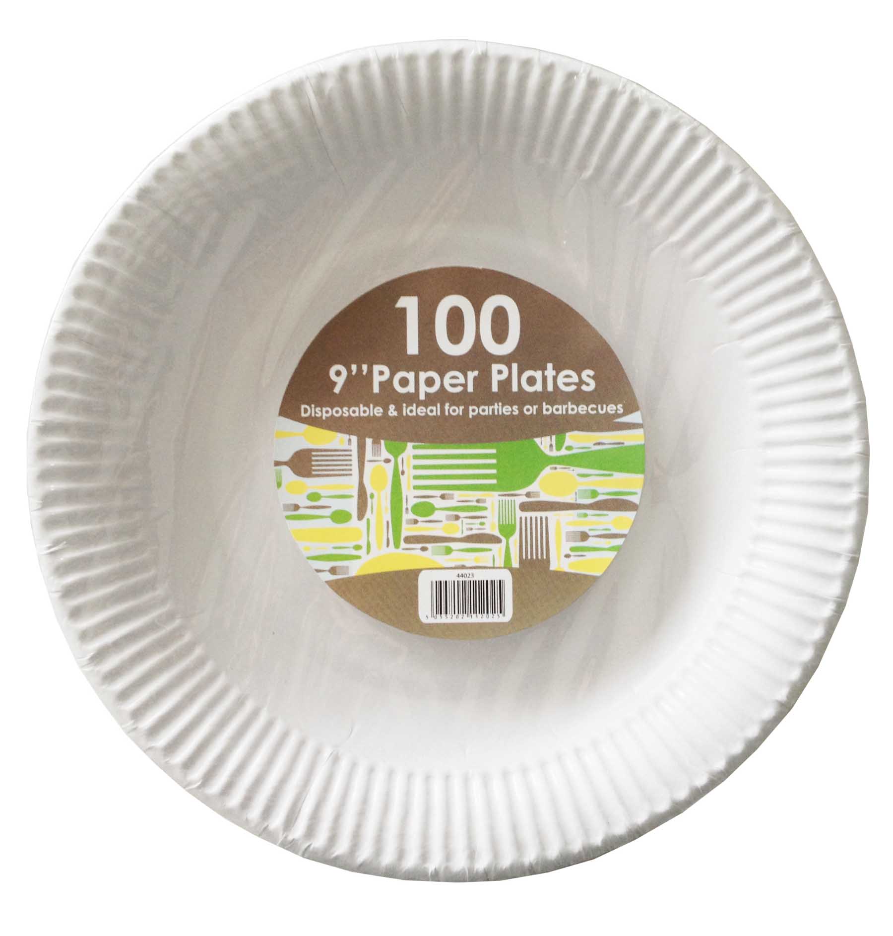 WHITE PAPER PLATES 9INCH 23CM x 100