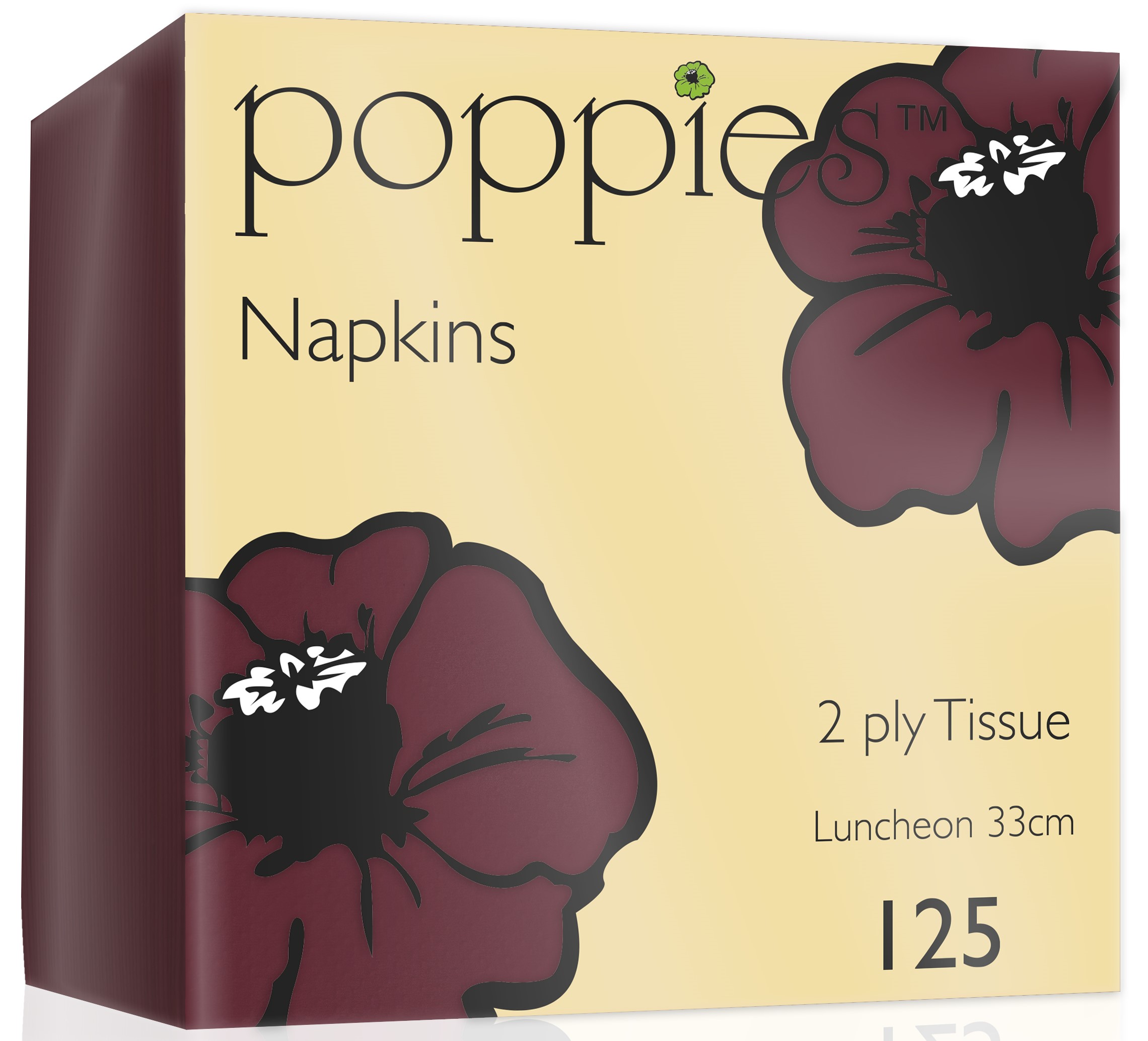 BORDEAUX SERVIETTES 33 CM 2PLY POPPIES