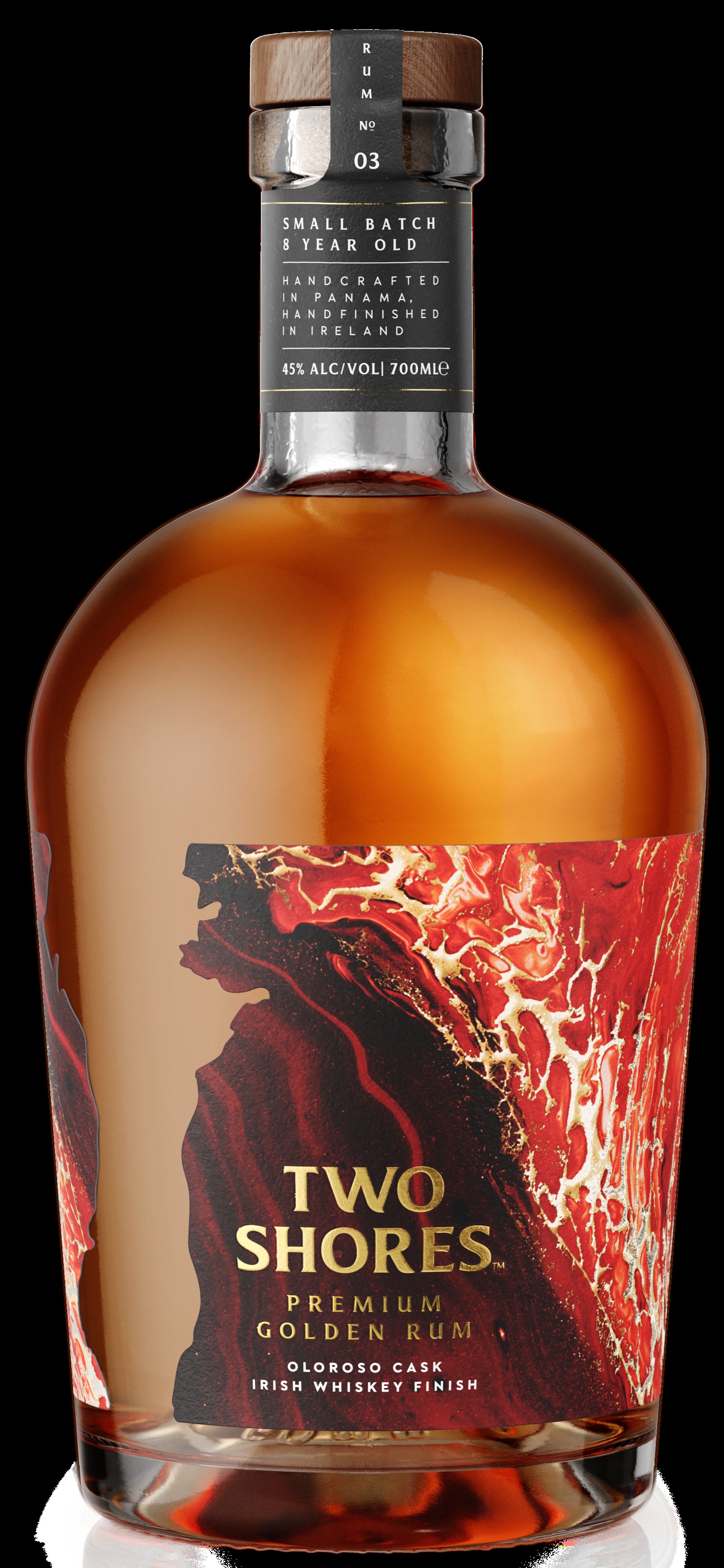 TWO SHORES OLOROSO CASK FINISH RUM  44% 70CL