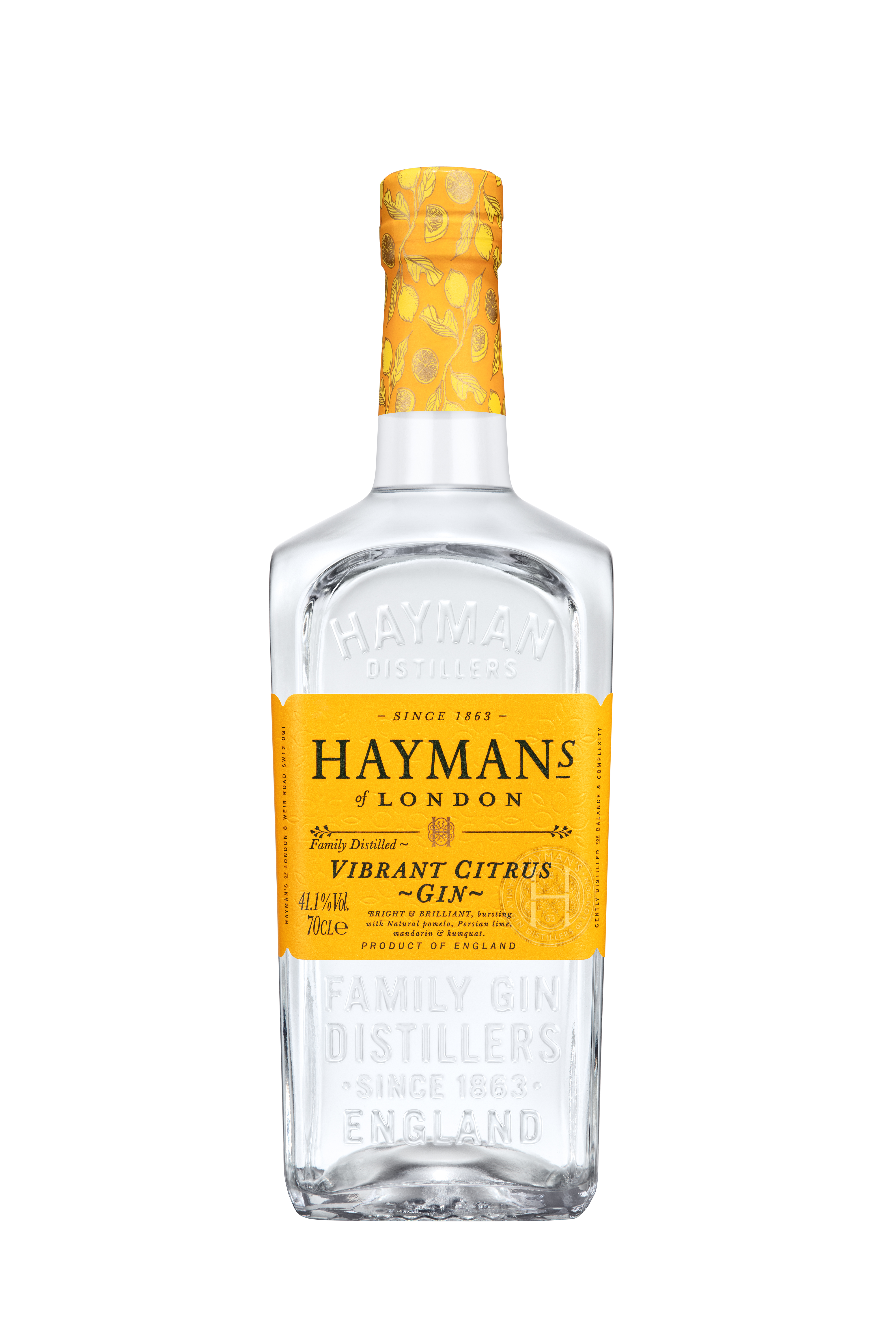 HAYMAN'S VIBRANT CITRUS GIN 70CL 41.1%