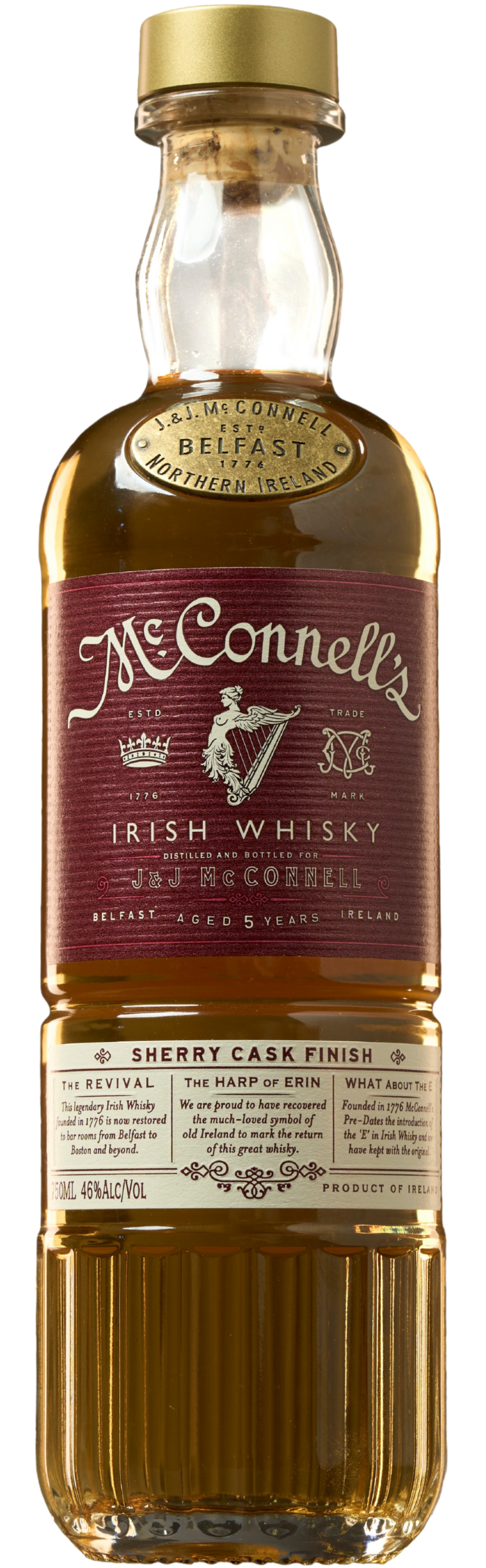 MCCONNELLS SHERRY CASK IRISH WHISKEY 46% 70CL