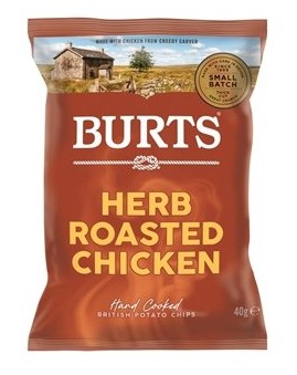 BURT'S HERB ROASTED CHICKEN CRISPS 20x40G
