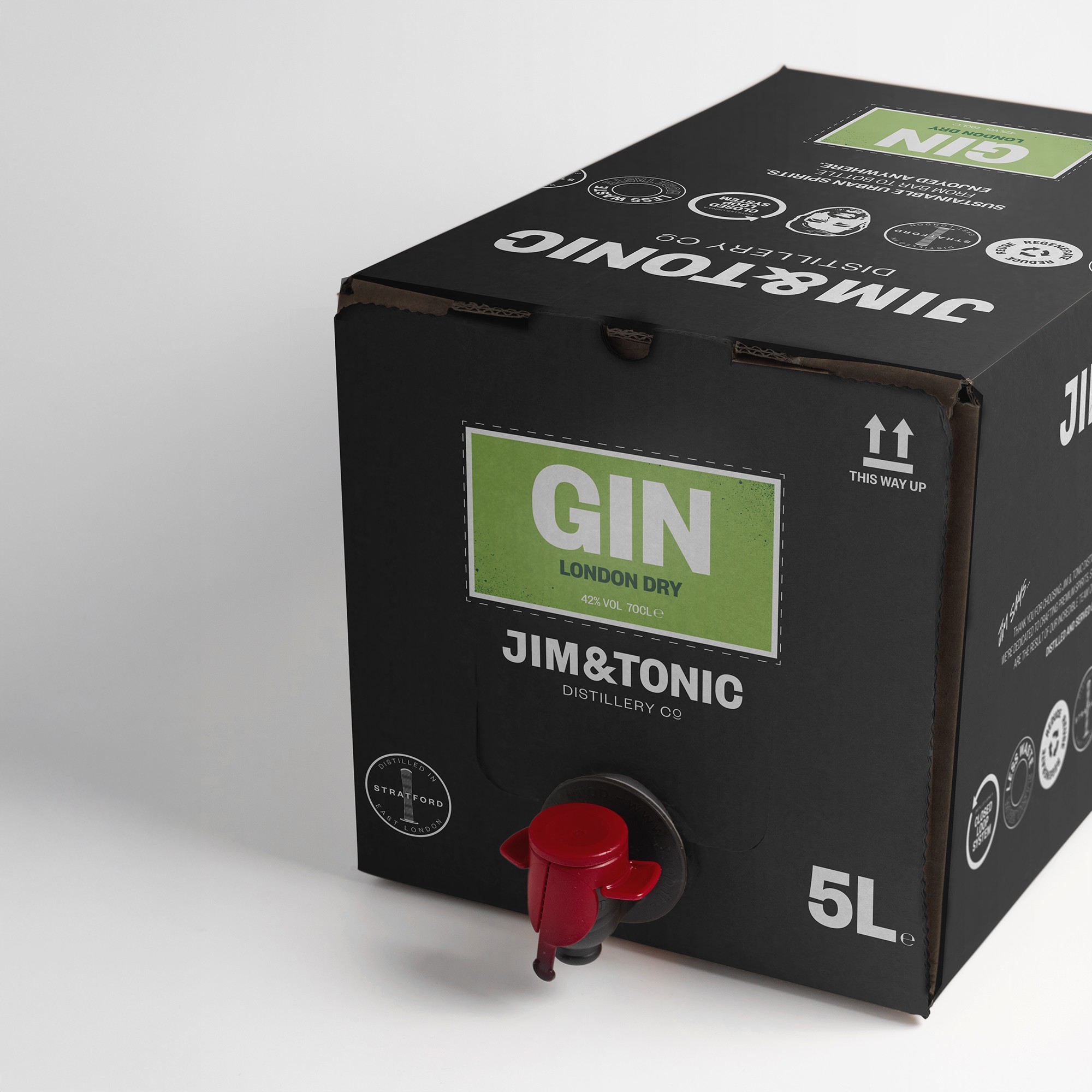 JIM AND TONIC LONDON DRY GIN 5LTR BIB