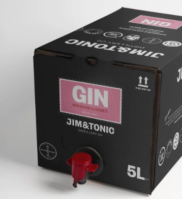 JIM AND TONIC ROOBEE RHUBARB & HONEY GIN 5LTR BIB