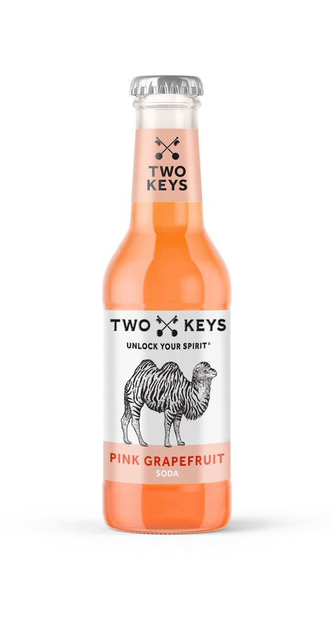 TWO KEYS PINK GRAPEFRUIT SODA 24 x 200ML